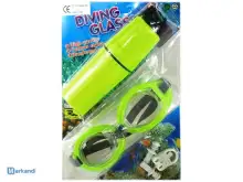Swimming goggles earplugs nose container