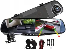 DRIVING RECORDER REVERSING CAMERA FULL HD MIRROR S:191-C (stock in PL)