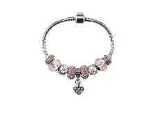 Bracciali Stile Pandora Pack Mix Acciaio Placcato in Argento Sterling