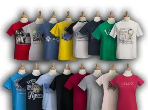 Асорти тениски Разнообразни цветове и рисунки. Обикновен и печатен реф. 1222