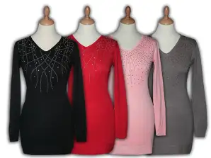 Dresses Ref. 1552 - Viscose, Wool, Elastane - Sizes SM, LXL - Assorted Colors