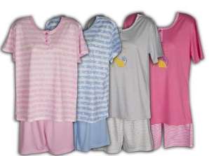 Pyjama Femme Ref. 262 en tailles M, L, XL, XXL - Coton et Polyester - Couleurs assorties