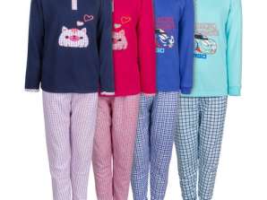 Pijamale pentru copii Ref. 616 Dimensiuni de la 4 la 14 ani. Culori și desene asortate.
