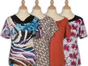 Αποθέματα από διάφορες γυναικείες μπλούζες Ref. 312 Διάφορα χρώματα και σχέδια.