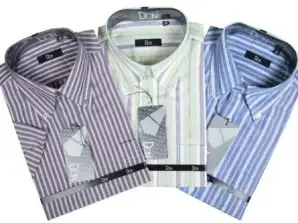 Men's short-sleeved striped shirt mod. 182 Sizes M, L, XL, XXL. Assorted colors.