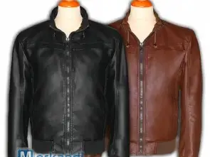 Чоловіча куртка зі штучної шкіри Ref. 1291 - кольори: чорний - коричневий