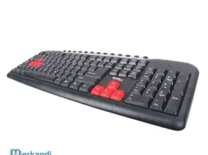 Intex IT-1018B Opera Gaming Keyboard med 106 taster, USB & PS2 Interface