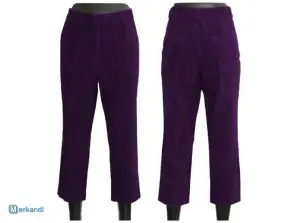 Pantaloni pentru femei 7/8 confortabil corduroy casual