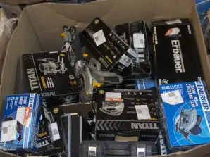 MIX Pallets of Power Tools, Lawn & Garden - Bosch, DEWALT, Makita, Hitachi, Erbauer, Energer, Titan, JCB,  Forge Steel, MacAlister and more.