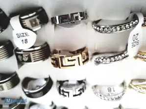 STAINLESS STEEL RING MIX ASSORTED DISPLAY FREE