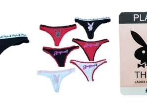 Playboy Unterwäsche Damen Marken Tangas Strings 3er Pack