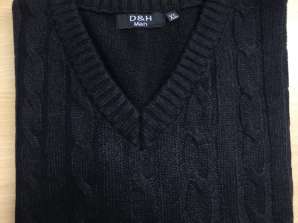 Pull en maille sweat-shirt D&H pour homme, pull à col ras du cou