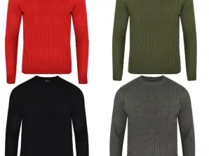 Hommes D & H Câble Tricot Pull Pull Sweat-shirt à manches longues