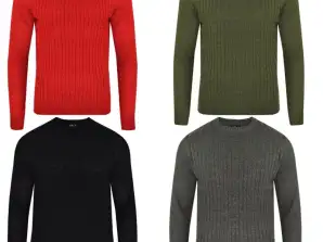 Homme D & H Cable Knitwear Pull Jumper Pullover Sweatshirt Manches longues