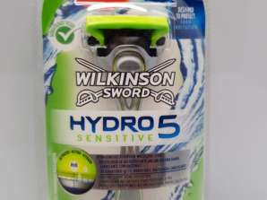 Conjunto inicial Wilkinson Razor Hydro 5 Sensitive 1 peça de mão + 3 lâminas