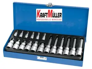 Set of 18 high-quality KRAFTMULLER sockets for professionals
