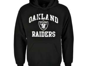 Majestic NFL Football Oakland Raiders Grafická mikina s kapucí, černá S M
