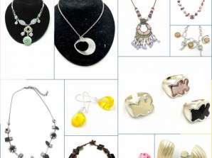 Steel & Rhodium Jewelry Lot Ref 7495AR - 500 Pieces of Necklaces, Earrings, Bracelets & Rings