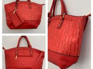 Τσάντα μόδας REF BCH1243 - συνθετικό οικολογικό δέρμα, κόκκινο χρώμα