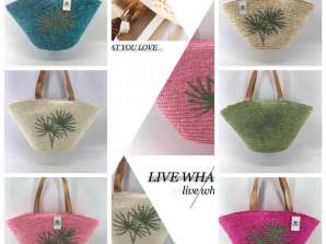 Basket bags RAFIA Boho Handmade design Model Palm REF 53712