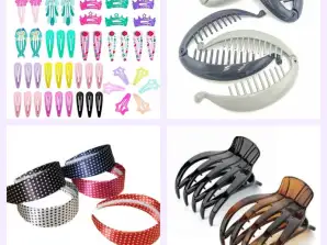 Pack of 1000 Units of Assorted Hair Accessories: clips, clips, ponytails and more