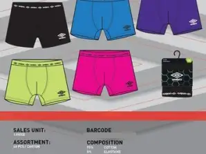 Mega Destocking: Umbro férfi boxer rövidnadrág - 60 db-os csomag, különféle méretek és modellek
