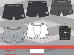 Destockage en Gros: Boxers Hommes Basics UMBRO - Assortiment de Tailles et Modèles