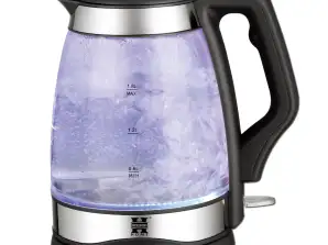 Herzberg HG 5044: 1.8L Electric Glass Kettle With LED Light Indicator