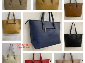Assorted set of women's bags in different models and colors