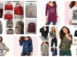 Antonella női ruházat és kiegészítők csomagja - pólók, blúzok, nadrágok és táskák változatos keveréke