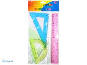 Geometric sets setsquare protractors ruler - Color mix, low price