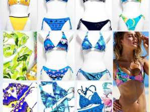 Assorteret sæt bikinier til sommer - inkluderer gennemsigtig og vandtæt taske / toilettaske
