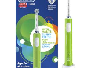 Sonderposten Oral-B Junior Green Elektrische Zahnbürste - A-ware - 6+ Bürstenköpfe - lehrt Kinder, ihre