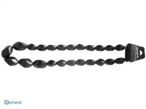 Large black women's beads necklaces 34.5 cm