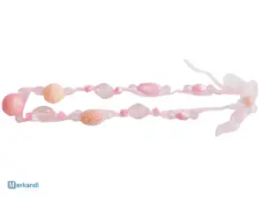 Margele mari pentru femei coliere roz 36 cm