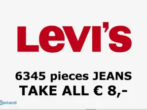 Levi's 6345 kusů, vezměte všechny pouze jedno Euro 8, skladem oblečení v blízkosti Amsterdamu