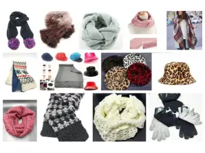 Balíček zimních doplňků: šály, čepice a rukavice pro ženy, muže a děti