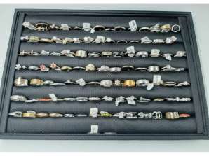 Diverse modele de inele de rodiu și oțel asortate REF:172701