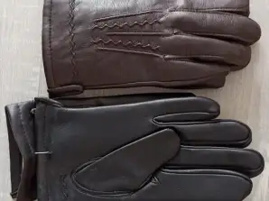 Gloves, leather, synthetic, eco-leather, man, autumn, winter, warm, driving,  S, M and L.