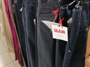 As calças masculinas da marca Slam são misturadas no atacado