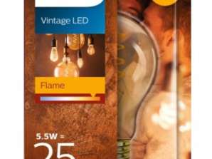Philips VINTAGE LED FLAME A60 5.5W = 25W 250lm DIMM