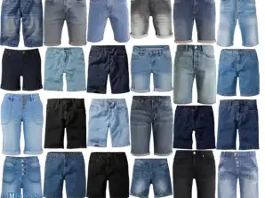 Jeans courts en denim Mix Hommes et Femmes - Diverses couleurs, motifs, tailles - Bleu