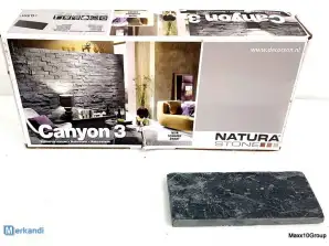 Dekoratīvais akmens, St.Natural Canyon 3, melns - dekoratīvais akmens celtniecības materiāliem - Izmērs: 0.5m2 - Iepakojums: Kartons / Kartons - Palete: 65 kartona kārbas / kastīte, Augstums: 100 cm