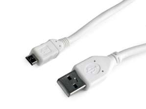 CableXpert Micro-USB kabelis 1 m baltas krāsas CCP-mUSB2-AMBM-W-1M