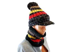 BQ52G SET FOR WOMEN HAT AND SCARF BLACK
