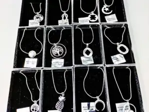 925 Silver Plated Necklaces Mix Pack - Šperky velkoobchodní dodavatelé, prsteny velkoobchod, stříbro, pouzdro, prsten, pokovené, Bižuterie - 925 Stříbrné šperky - Postříbřené prsteny - Pozlacené prsteny