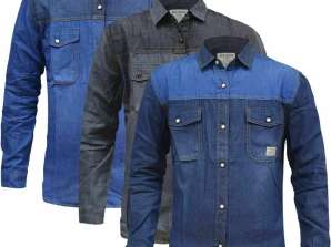 Chemise en jean pour homme Chemise boutonnée à clous de style western avec poches