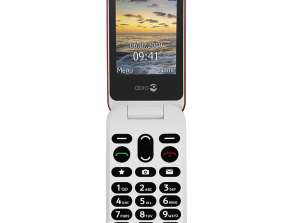 Doro 6040 KEYSTONE Red & White: Flip Phone for Seniors with Large Screen, GPS and Hearing Aid Compatibility