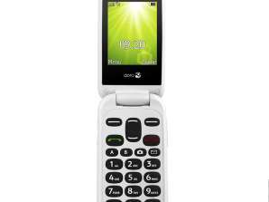 Doro 2404 TASTATUR rød/hvitt - 2G flip mobiltelefon, dobbel sim, 2,4-tommers skjerm og hjelpetast