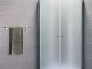 Shower Corner 90x90cm Frosted and Grayscale Glass, With Hardware
